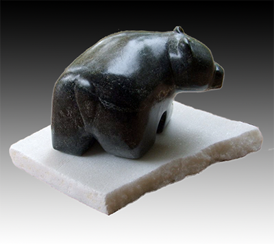 Makwa - Original Soapstone Sculpture 4" x 4" x 3"